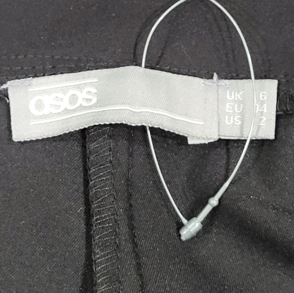 ASOS Women Black Tie High Waist Casual Shorts with Pockets Size 2- NWT. - Picture 8 of 12